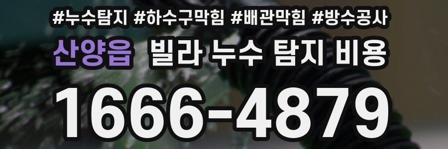 산양읍 빌라 누수 탐지 비용
