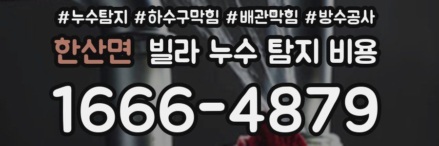 한산면 빌라 누수 탐지 비용