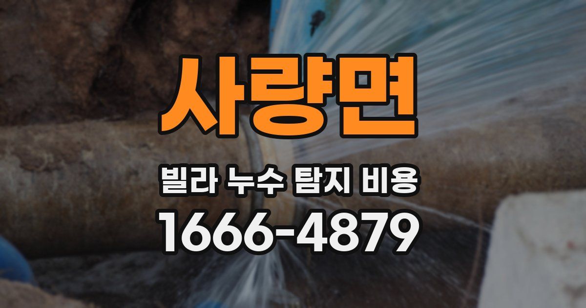 사량면 빌라 누수 탐지 비용