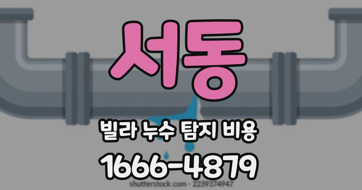 서동 빌라 누수 탐지 비용