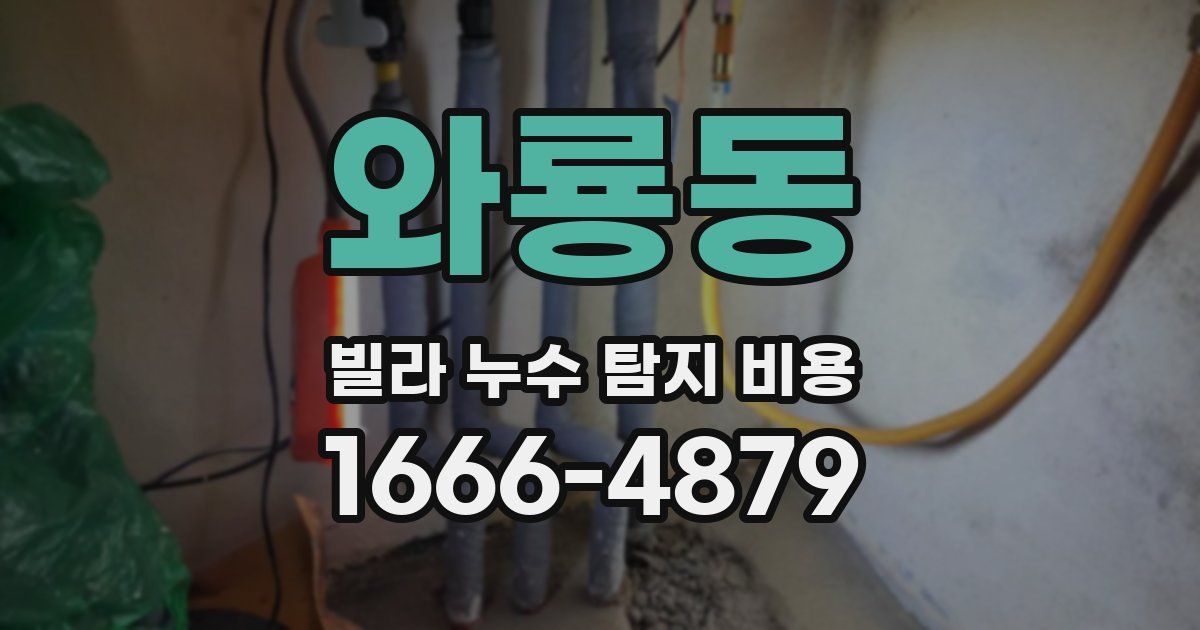 와룡동 빌라 누수 탐지 비용