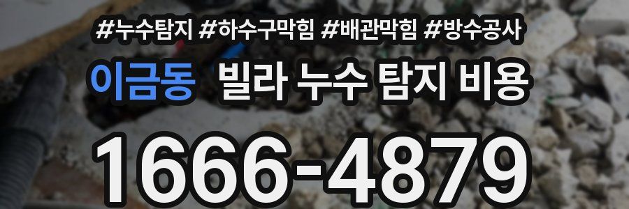 이금동 빌라 누수 탐지 비용