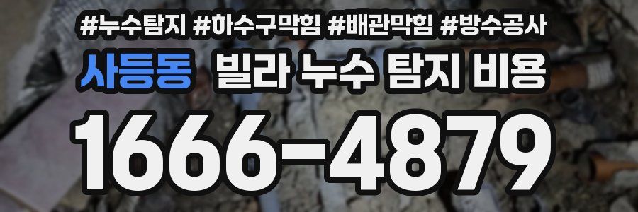 사등동 빌라 누수 탐지 비용