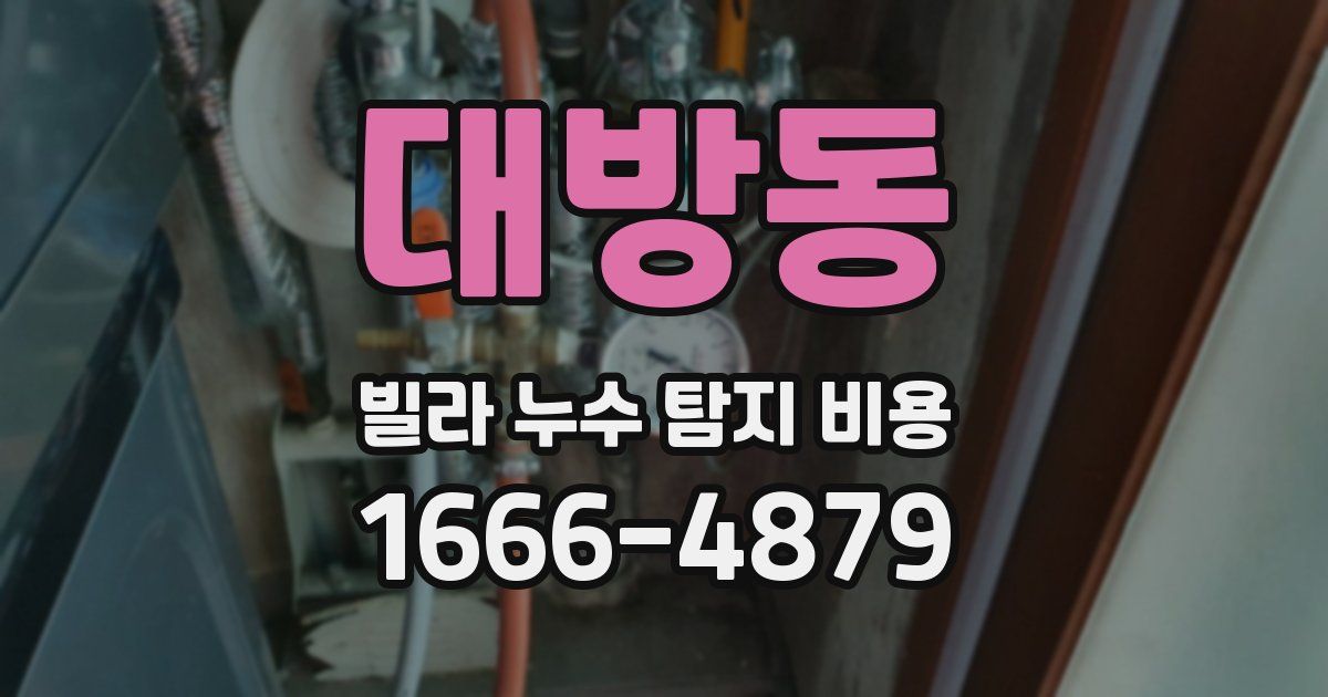 대방동 빌라 누수 탐지 비용