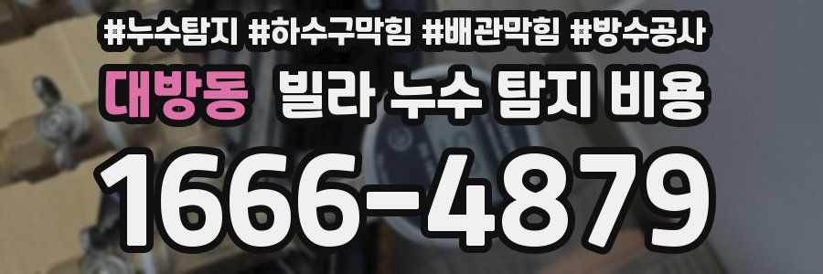 대방동 빌라 누수 탐지 비용
