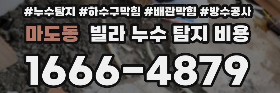 마도동 빌라 누수 탐지 비용
