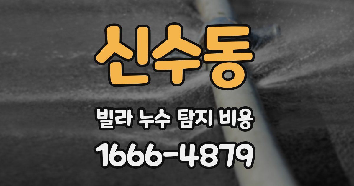 신수동 빌라 누수 탐지 비용