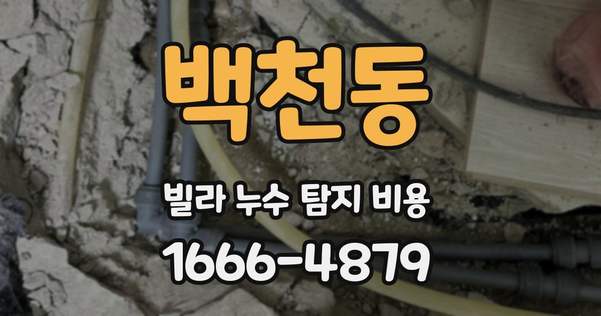 백천동 빌라 누수 탐지 비용