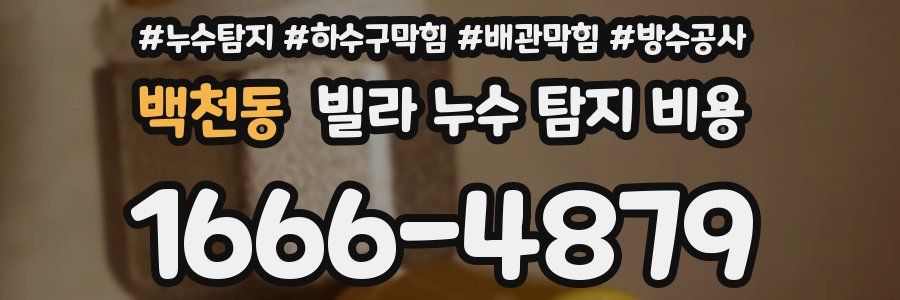 백천동 빌라 누수 탐지 비용