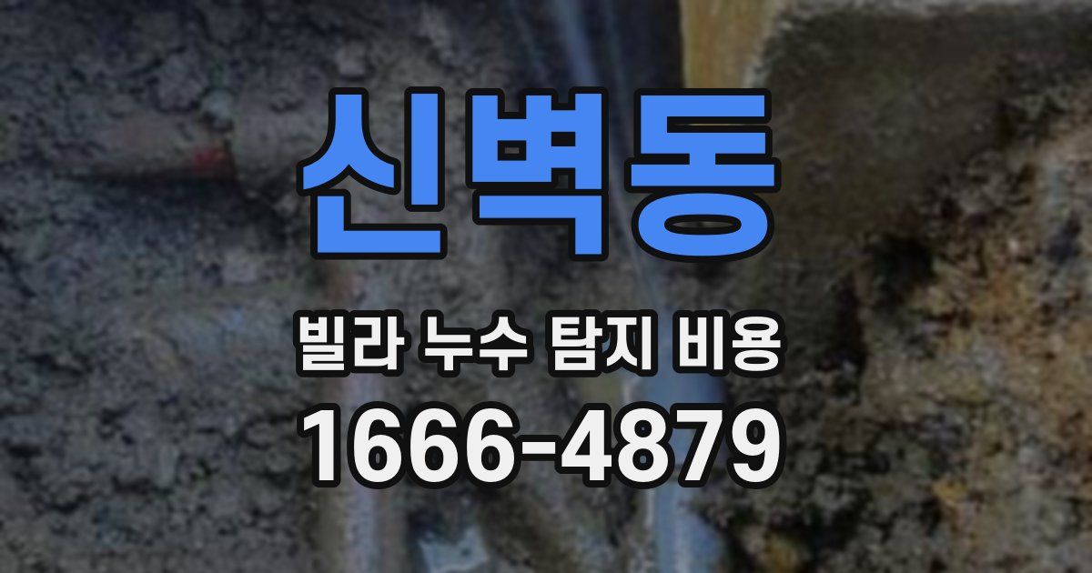 신벽동 빌라 누수 탐지 비용