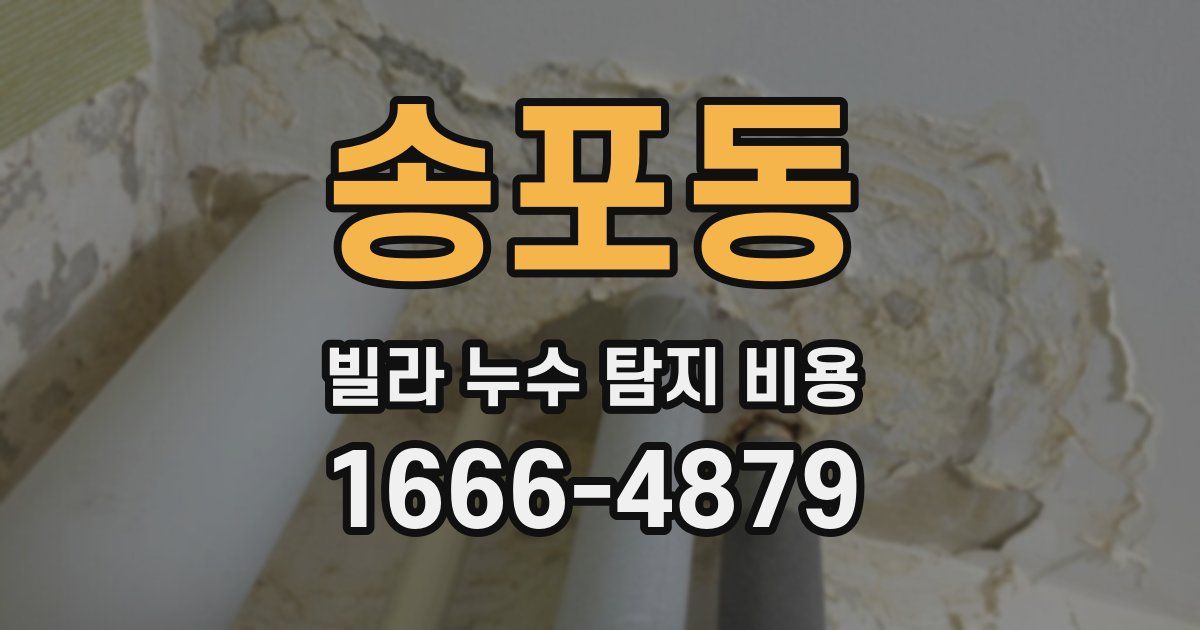 송포동 빌라 누수 탐지 비용