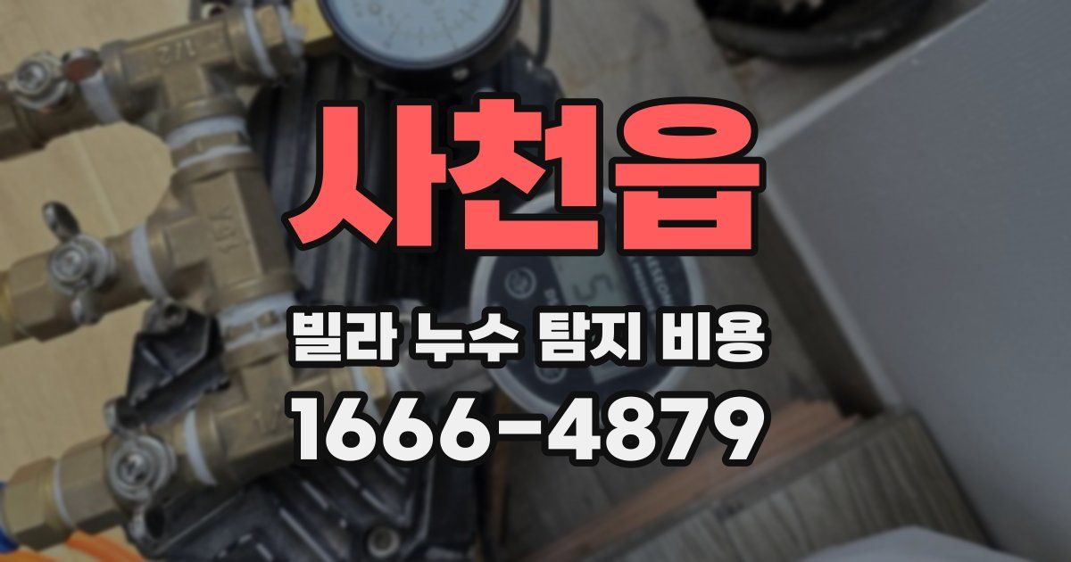 사천읍 빌라 누수 탐지 비용