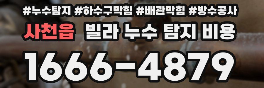 사천읍 빌라 누수 탐지 비용