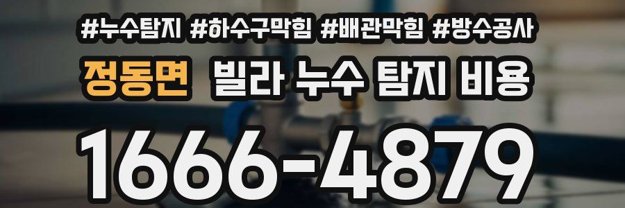 정동면 빌라 누수 탐지 비용