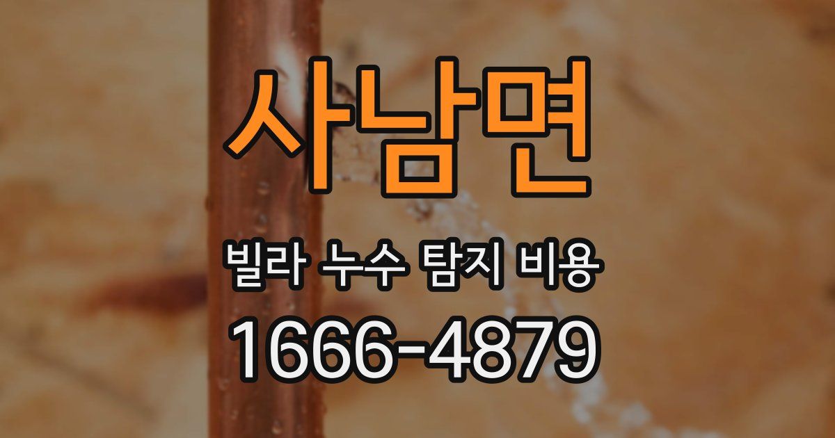 사남면 빌라 누수 탐지 비용