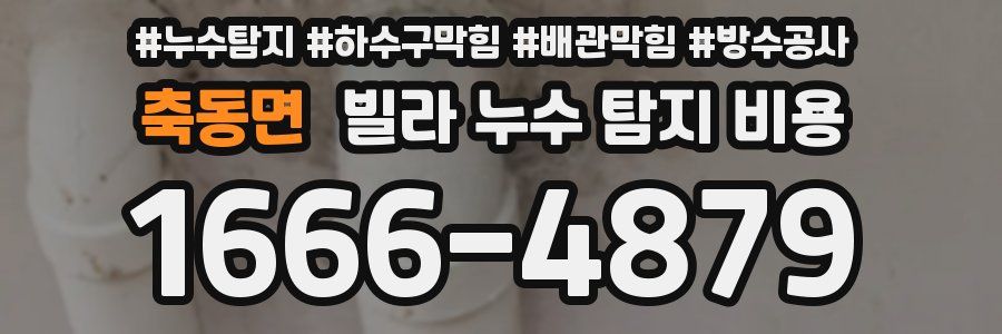 축동면 빌라 누수 탐지 비용
