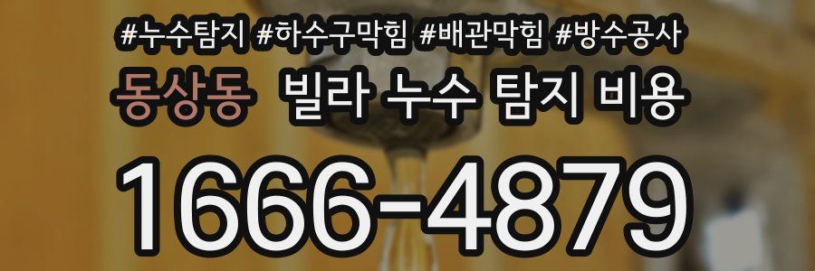 동상동 빌라 누수 탐지 비용