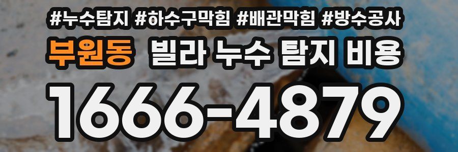 부원동 빌라 누수 탐지 비용