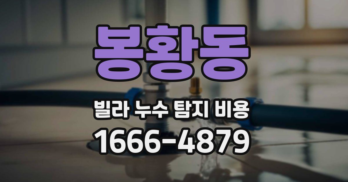봉황동 빌라 누수 탐지 비용