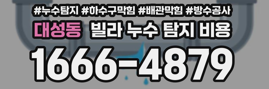 대성동 빌라 누수 탐지 비용
