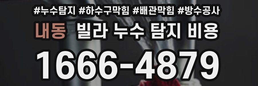 내동 빌라 누수 탐지 비용