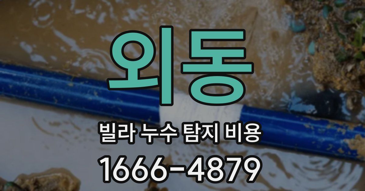 외동 빌라 누수 탐지 비용