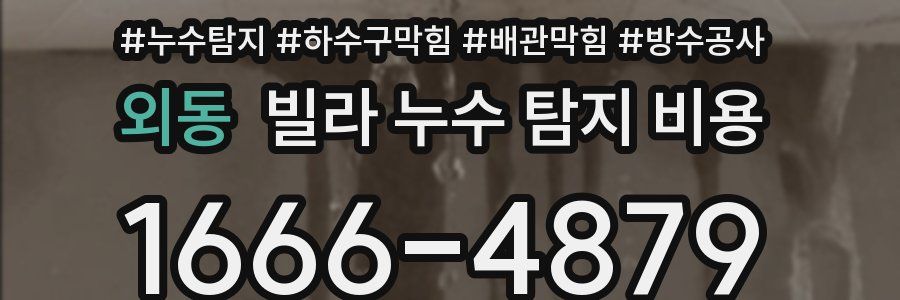 외동 빌라 누수 탐지 비용