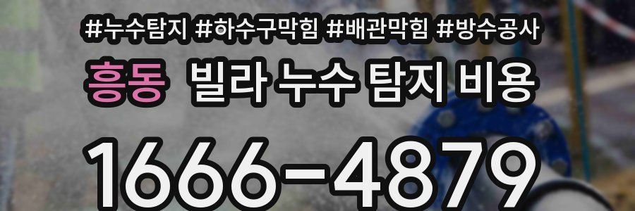흥동 빌라 누수 탐지 비용