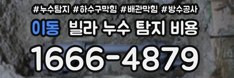 이동 빌라 누수 탐지 비용