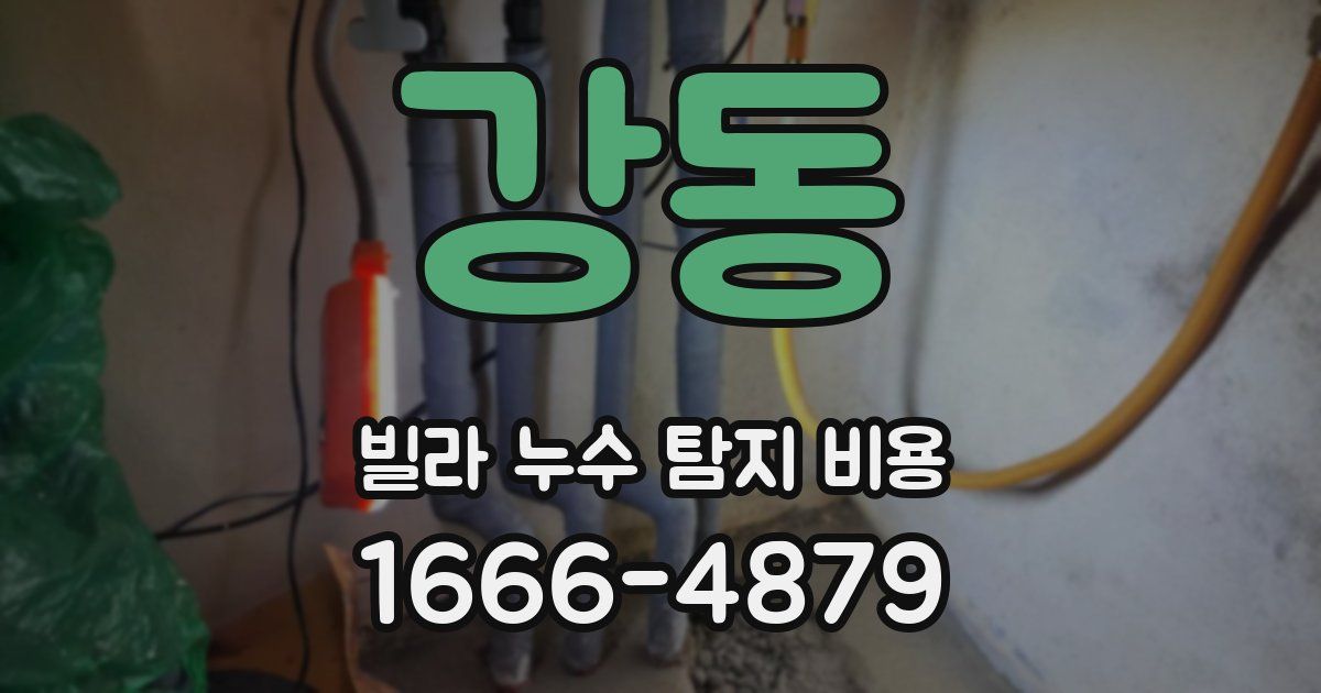 강동 빌라 누수 탐지 비용