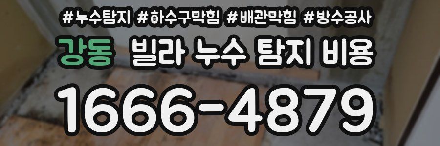 강동 빌라 누수 탐지 비용