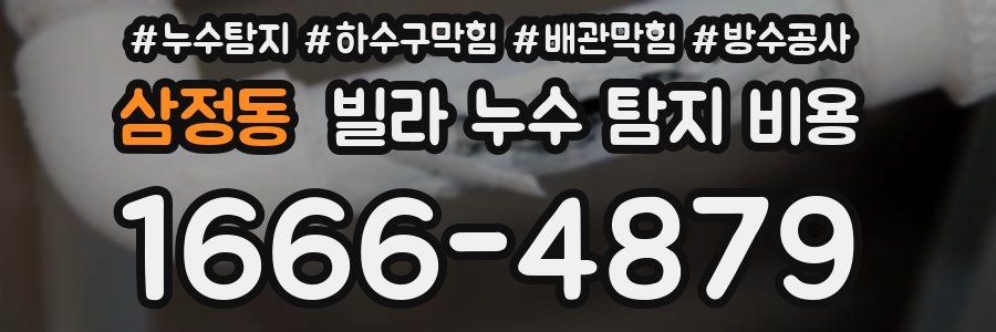 삼정동 빌라 누수 탐지 비용