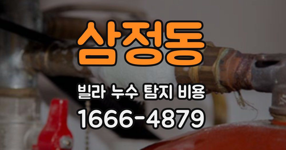 삼정동 빌라 누수 탐지 비용