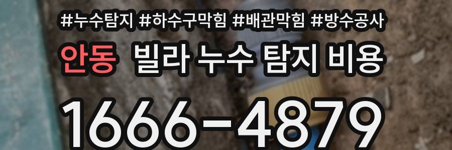안동 빌라 누수 탐지 비용