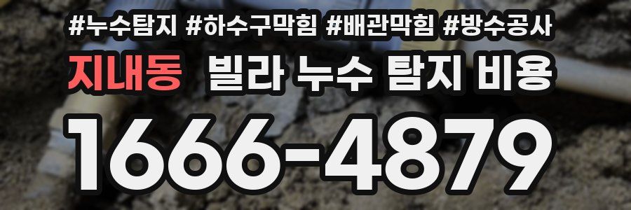 지내동 빌라 누수 탐지 비용