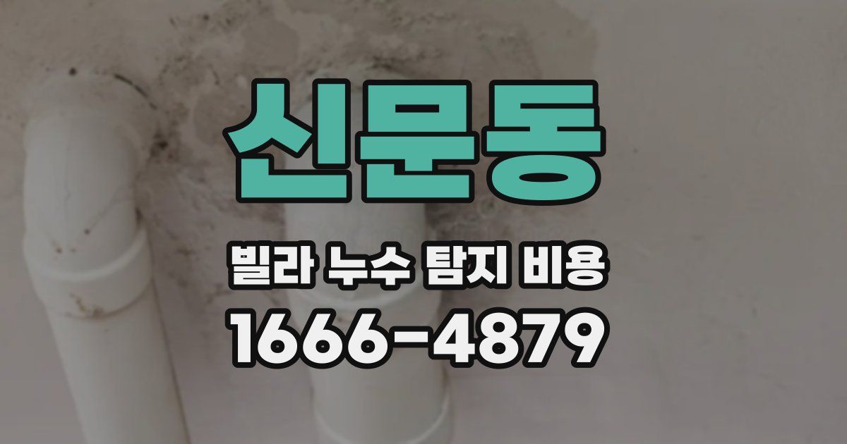 신문동 빌라 누수 탐지 비용