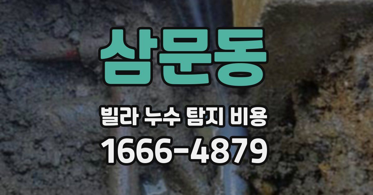 삼문동 빌라 누수 탐지 비용