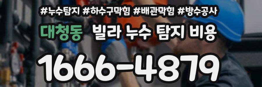 대청동 빌라 누수 탐지 비용