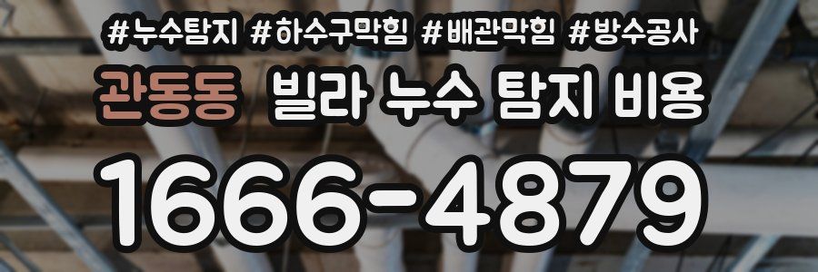 관동동 빌라 누수 탐지 비용