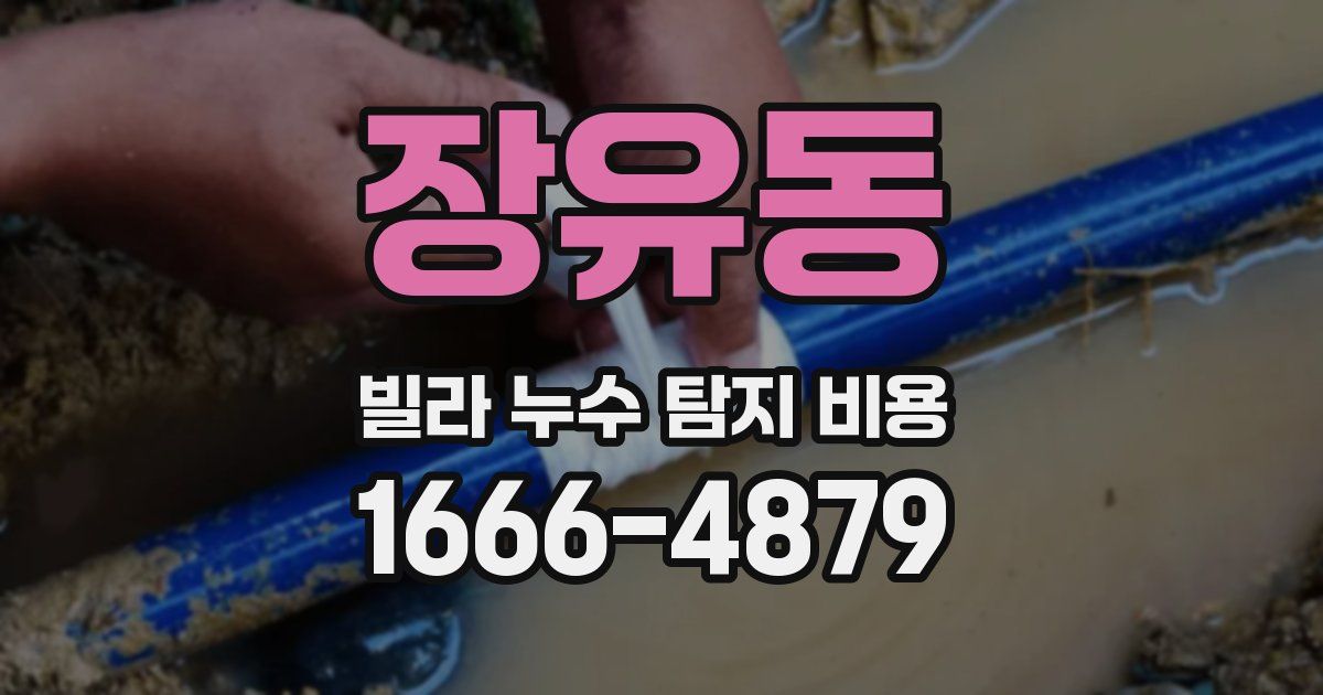 장유동 빌라 누수 탐지 비용