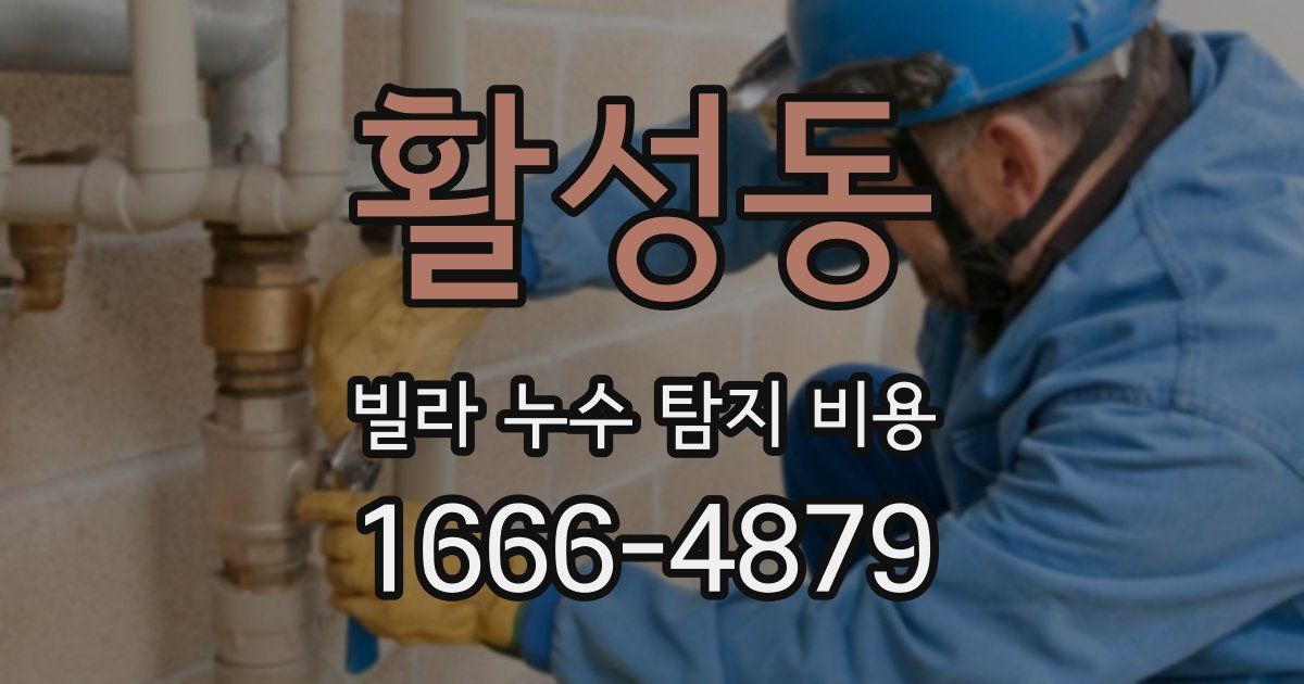 활성동 빌라 누수 탐지 비용