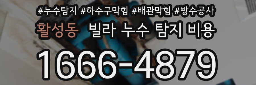 활성동 빌라 누수 탐지 비용