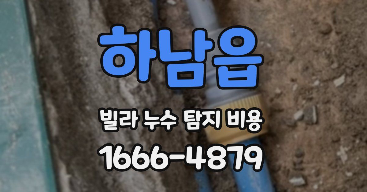 하남읍 빌라 누수 탐지 비용