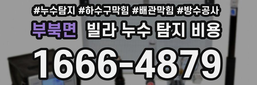 부북면 빌라 누수 탐지 비용