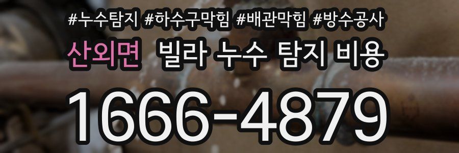 산외면 빌라 누수 탐지 비용