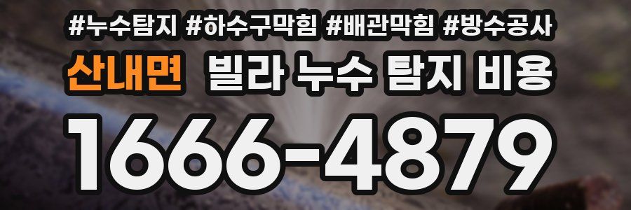 산내면 빌라 누수 탐지 비용