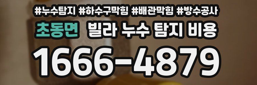 초동면 빌라 누수 탐지 비용