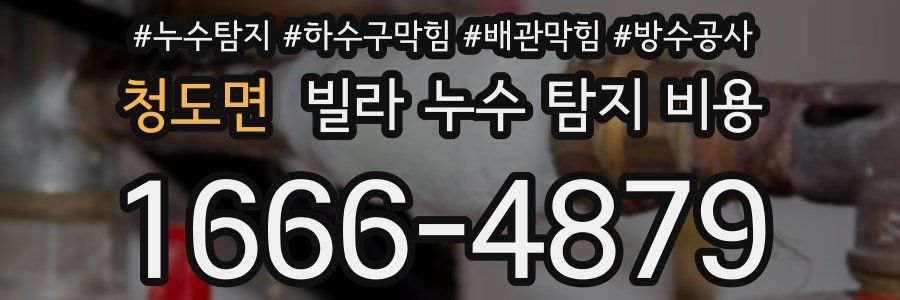 청도면 빌라 누수 탐지 비용