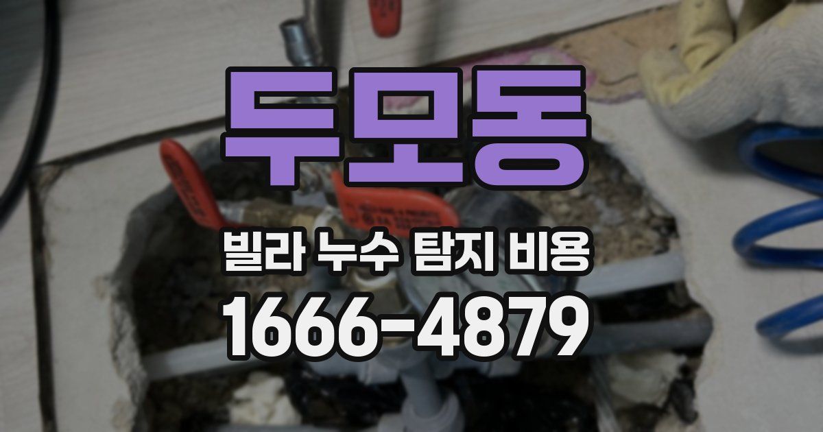 두모동 빌라 누수 탐지 비용