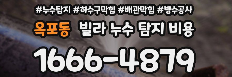 옥포동 빌라 누수 탐지 비용
